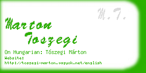 marton toszegi business card