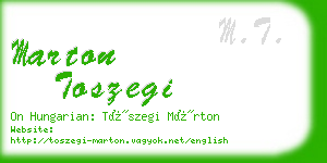 marton toszegi business card